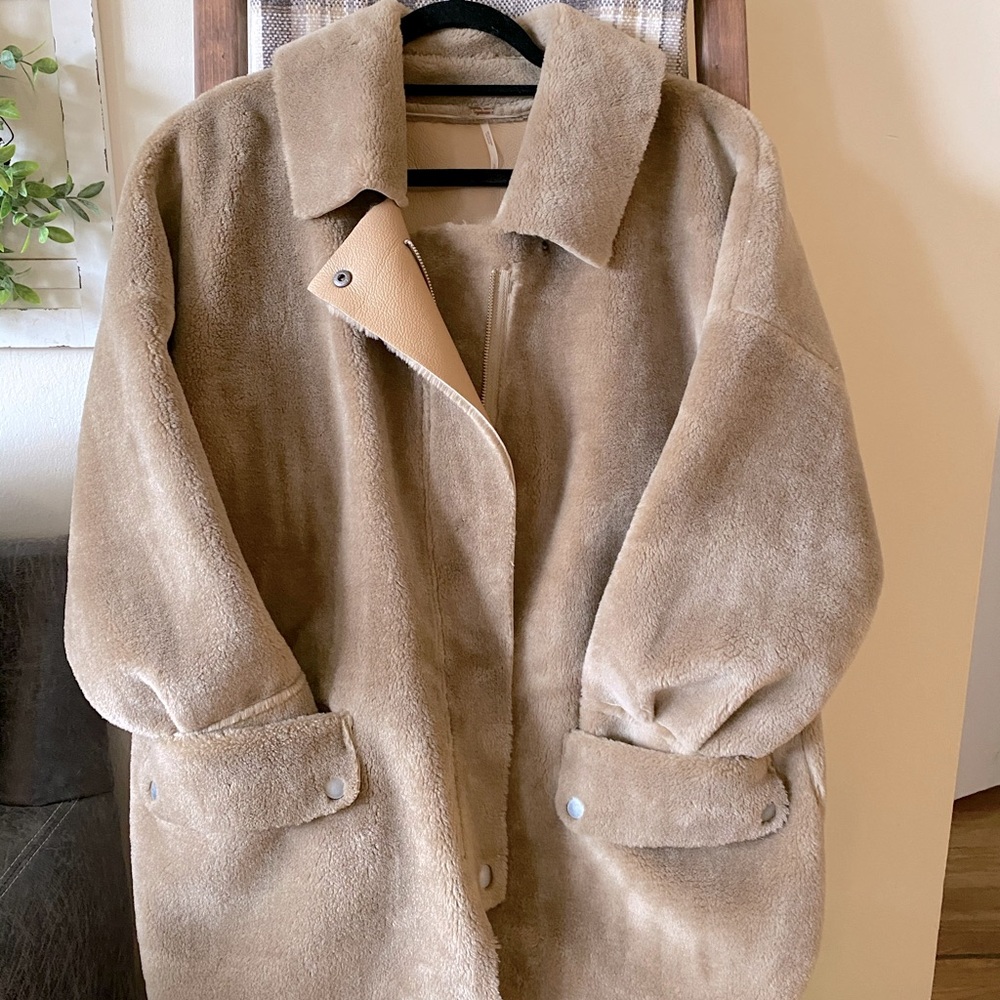 Free People Lindsey Faux fur teddy coat